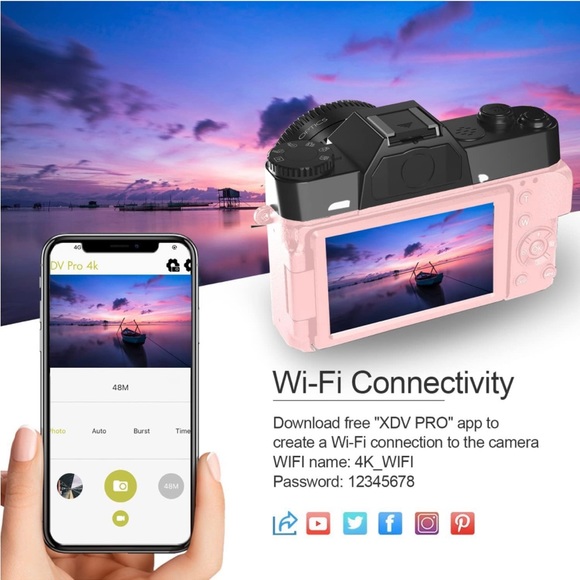 4K 48MP Digital Camera for Photography, Vlogging Camera for YouTube - Picture 3 of 5